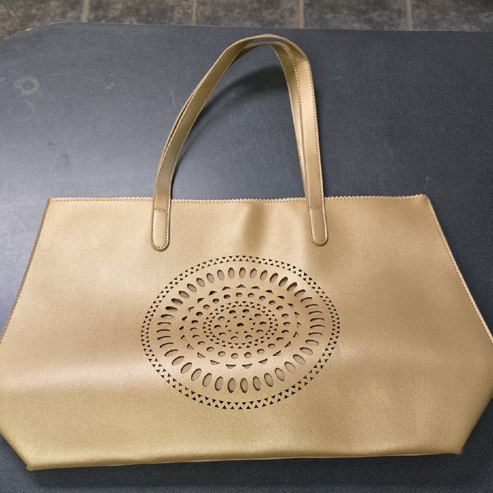 Neiman Marcus Gold Tote Bag with Sunburst Design